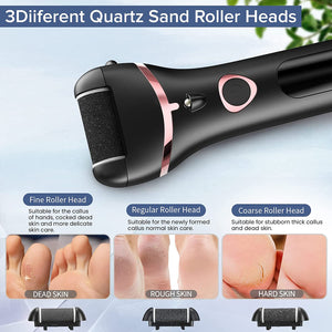 NEW Electric Foot File Rechargeable Waterproof Hard Skin Remover Foot with 3 Rollers Foot Files for Hard Skin and Dead Skin