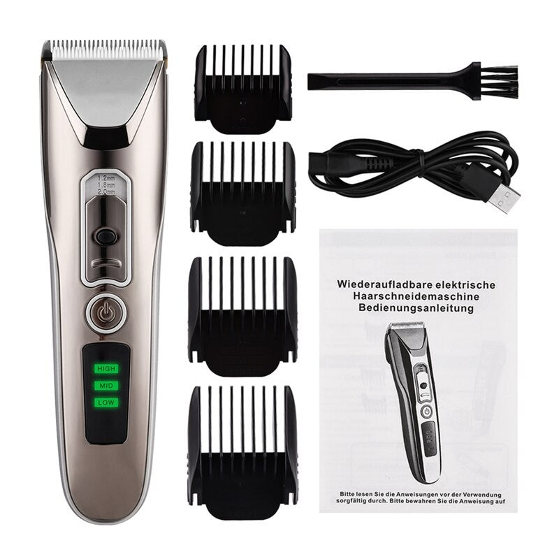 Professional Men's Hair Clippers Led Display Hair Trimmer Barber Haircut Ceramic Blade Shaver USB Rechargeable Razor Machine