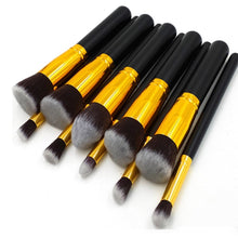 Load image into Gallery viewer, 10Pcs Black Makeup Brushes Set Powder Face Blush Foundation Contour Eye Lip Makeup Cosmetic Brush Kit