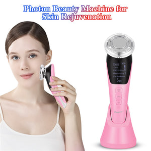 5 in 1 EMS Face Mesotherapy Electroporation Led Photon Lifting Beauty Lifting Face Skin Facial Care Neck Massager