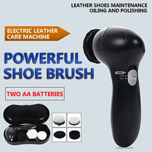Load image into Gallery viewer, Electric Shoe Polisher Brush Leather Shoes Cleaning Repair Polishing Dust Collector Portable Leather Care Kit - Four Brush Heads