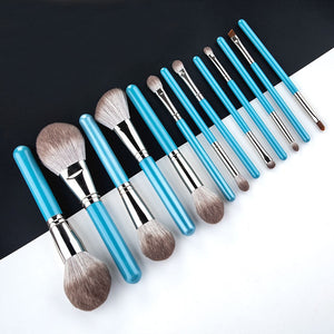 13 pcs Blue Makeup Brushes Set Powder Blush Blending Eye shadow Lip Cosmetic Beauty Make Up Brush