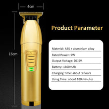 Load image into Gallery viewer, Hair Clipper Electric Hair Trimmer Cordless Shaver Beard Trimmer 0mm Men Barber  Waterproof Hair Cutting Machine for Men