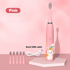 For Children Electric Toothbrush Cartoon Pattern Kids with  Replace The Toothbrush Head Ultrasonic Electric Toothbrush