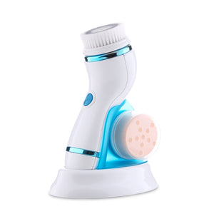 4 in 1 Electric Facial Cleansing Brush Skin Scrubber Deep Face Cleaning Peeling Machine Pore Cleaner Roller Massager