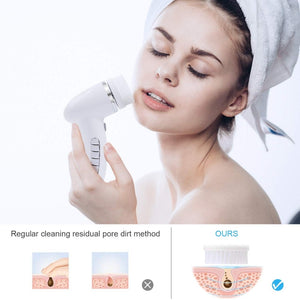4 In 1 Electric Women Safe Wash Facial Cleansing Brush IPX6 USB Female Electric Face Cleaning Apparatus Nu Face Skin Care
