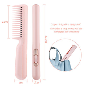 2 In 1 Hair Straightener Fast Heat Hairdressing Comb Wave Curling Styling Tools Portable Multifunctional Hair Iron Hair Brush