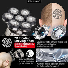 Load image into Gallery viewer, Electric Shaver Razor For Men&#39;s Trimmer Wet And Bald Head Dry Razor 7D Head Waterproof LED Display Machine For Shaving