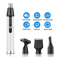 Load image into Gallery viewer, 4 In 1 Mini Portable Nose Ear Eyebrow Trimmer Men&#39;s Electric Beard Shaver Rechargeable Cordless Clipper Razor Haircut Machine
