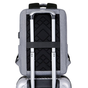 Backpack For Men Multifunctional Man's Business Bag USB Charging Waterproof Rucksack Male For Laptop Trolley Strap Design