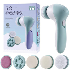 5 In 1 Electric Exfoliating Facial Cleansing Brush Pore Blackhead Cleaner Deep Clean Face Massage Waterproof Skin Wash Tool