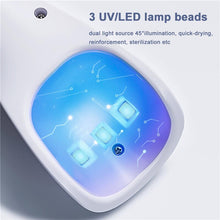 Load image into Gallery viewer, 2 In 1 Mini Nail Eyelash Dryer 3 UV LED Lamp Timer Auto Sensor For Drying Gel Polish Rechargeable Quick-drying Nail Art Lamp