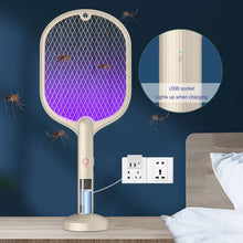 Load image into Gallery viewer, 2 In 1 Electric Insect Racket Swatter USB Rechargeable Led Light Handheld Mosquito Killer For Smart Home