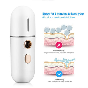 Mini Portable Nano Face Steamer Mist Facial Sprayer Moisturizer Humidifier Moisturizing Beauty Instruments Face Skin Care