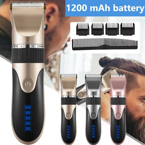Professional Hair Clipper Men Barber Rechargeable Beard Trimmer Ceramic Blade Hair Cutting Machine Low Noise Haircut Adults Kids
