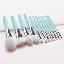Load image into Gallery viewer, 12pcs/set Makeup Brushes Light Blue Beauty Cosmetics Foundation Blush Powder Concealer Eyeshadow Eyebrow
