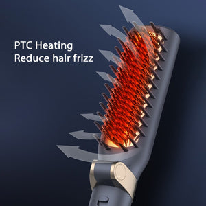Foldable Hair Straightener Combs Portable Electric Hair Straightening Comb PTC Heat Tourmaline Ceramics Brushes Flat Irons