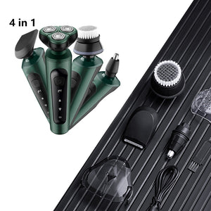 4 In 1 Rechargeable Beard Trimmer Electric Shaver For Men Waterproof Hair Clippers Nose Ear Trimmer Face Cleaning Brush Machine