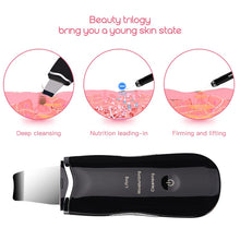 Load image into Gallery viewer, Ultrasonic Skin Scrubber Facial Cleaning Peeling Shovel Lifting Machine + Spa Nano Face Sprayer Steamer