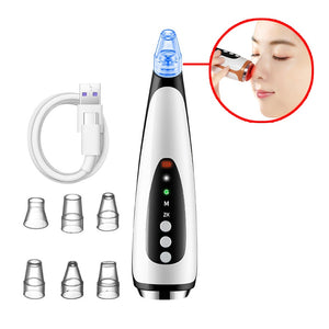 Electric Blackhead Remover Black Head Vacuum Pore Cleaner Heating Vacuum Suction Diamond T Zone Pimple Removal Beauty Device