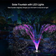 Load image into Gallery viewer, Solar Fountain Colorful LED Lights Swimming Pools Fountain Garden Pool Pond Bird Water Floating Lawn Decoration 7V/3W