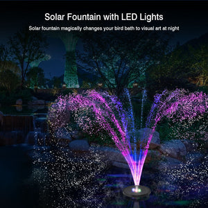 Solar Fountain Colorful LED Lights Swimming Pools Fountain Garden Pool Pond Bird Water Floating Lawn Decoration 7V/3W