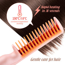 Load image into Gallery viewer, 2-in-1 Hair Straightener Tourmaline Ceramic Hair Curler Brush Hair Comb Straighteners Curling Hair Iron Hair Styler Tool