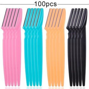 100Pcs Eyebrow Cutting Knife Blades Shaver Women Face Trimmer Hair Removal Eye Brow Cutters Portable Safety Beauty Makeup Tools