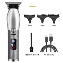Load image into Gallery viewer, Barber All Metal Hair Clipper Rechargeable Electric Professional Blade Finish Cutting Machine Beard Trimmer Shaver
