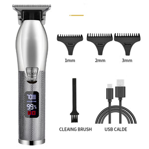 Barber All Metal Hair Clipper Rechargeable Electric Professional Blade Finish Cutting Machine Beard Trimmer Shaver
