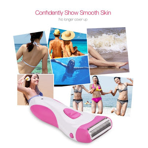110-240V Rechargeable Lady Shaver Women Epilator Electric Hair Remover Depilador Face Body Arm Leg Hair Shaver Removal (Pink)