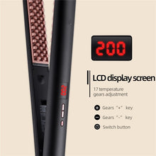 Load image into Gallery viewer, 3D Grid Hair Crimper LCD Digital Display Ceramic Electric Straightening Hair No Damage to Hair Bouffant Care Styling Tool