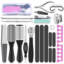 Load image into Gallery viewer, Pedicure Kit 23 in 1 Black Stainless Steel Professional Pedicure Tools Set Foot Rasp Peel Callus Dead Skin Remover Foot Care
