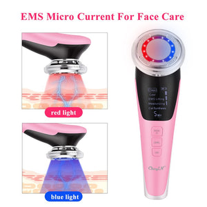 5 in 1 EMS Face Mesotherapy Electroporation Led Photon Lifting Beauty Lifting Face Skin Facial Care Neck Massager