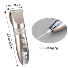 Load image into Gallery viewer, Electric Hair Clipper Rechargeable Hair Trimmer Titanium Ceramic Blade Salon Men Hair Cutting Barber Machine Lcd Display