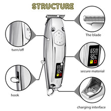 Load image into Gallery viewer, Professional Cordless Hair Clippers for Men Rechargebale LED Display Beard Trimmer Barber Haircut