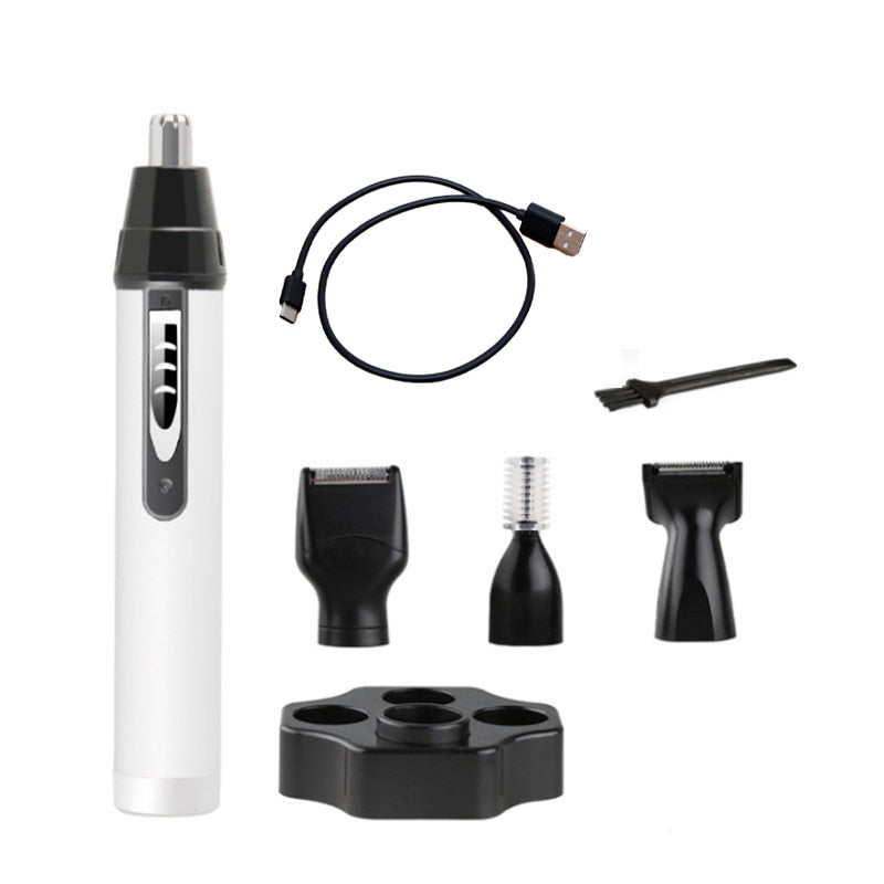 4 In 1 Mini Portable Nose Ear Eyebrow Trimmer Men's Electric Beard Shaver Rechargeable Cordless Clipper Razor Haircut Machine