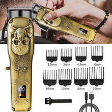 Load image into Gallery viewer, All Metal Electric Hair Clipper Electric Hair Clipper Oil Head Electric Clipper Rechargeable LCD Digital Display Professional