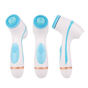 3 In 1 Electric Facial Cleansing Brush Rotating Face Deep Cleaning Waterproof Skin Exfoliation Facial Massager