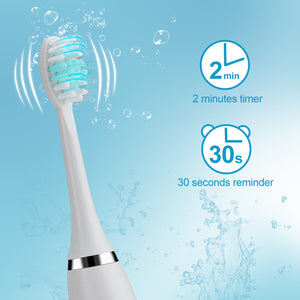 Electric Toothbrush Sonic Tooth Brush for Adult Brush 5 Heads USB Rechargeable Replacement Set Teeth Cleaner Timer 5 Modes IPX7