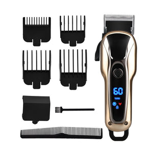 Electric Hair Clipper USB Rechargeable Professional Hair Barber for Men Haircutter LED Display Digital with 4 Limit Combs