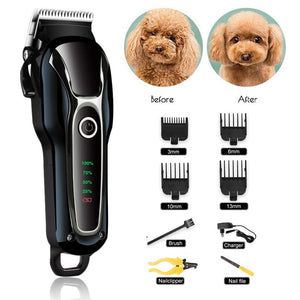 Rechargeable Professional Dog Hair Trimmer For Cat  Low-Noise Electrical Hair Clipper Grooming Shaver Cut Machine Set
