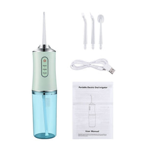240ML Oral Irrigator Portable Water Flosser Cleaning USB Rechargeable Dental Teeth Cleaner Water Jet Floss 4 Nozzles