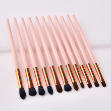 Load image into Gallery viewer, 11pcs Pvc Pink Gold Wood Eyes Makeup Brushes Set Eyeshadow Eyebrow Lip Professional Beauty Cosmetic