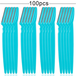 100Pcs Eyebrow Cutting Knife Blades Shaver Women Face Trimmer Hair Removal Eye Brow Cutters Portable Safety Beauty Makeup Tools