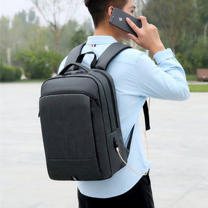 Backpack For Man Business Waterproof Waxy Glue Rucksack Multifunctional USB Charging Ruaban Black Bag For Laptop 15.6 Inch