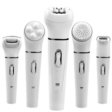Load image into Gallery viewer, 5-in-1 Electric Facial Cleanser Massager Shaver Epilator Body Massage Face Skin Pore Deep Clean Women Beauty Skin Care Machine