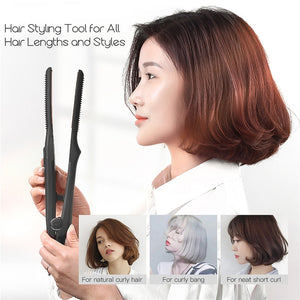 Ceramic Flat Iron Hair Curling Iron Temperature Adjustment Electric Hair Straightener Curler Styling Tool One Button Control