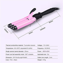 Load image into Gallery viewer, Professional Hair Curling Iron 3 Barrels Big Waver Electric Hair Curlers Rollers Three pipe joint Ceramic Triple Barrel