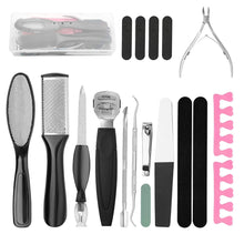 Load image into Gallery viewer, 20 in 1 Professional Pedicure Tools Set, Foot Care Scrubber Pedicure Kit Stainless Steel Foot Rasp Foot Dead Skin Remover Callus